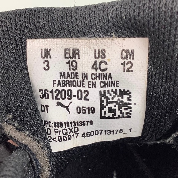 PUMA Tune Cat 3 Sneakers easy on off black & white toddler Size 4C EUC - Picture 12 of 12